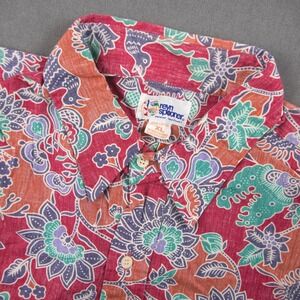 Vtg 90's Reyn Spooner Reverse Floral Floral Birds Tropical Shirt XL Hawaiian